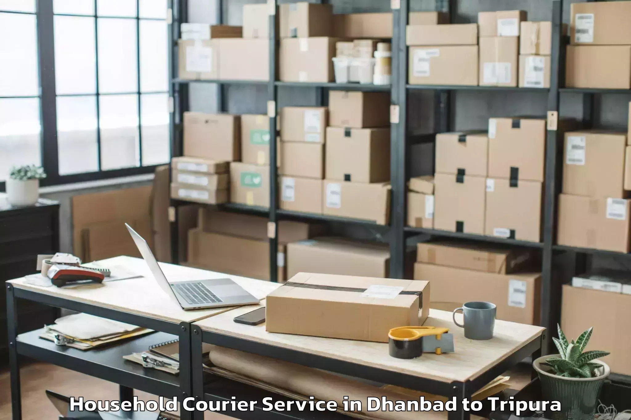 Book Dhanbad to Jampuijala Household Courier Online